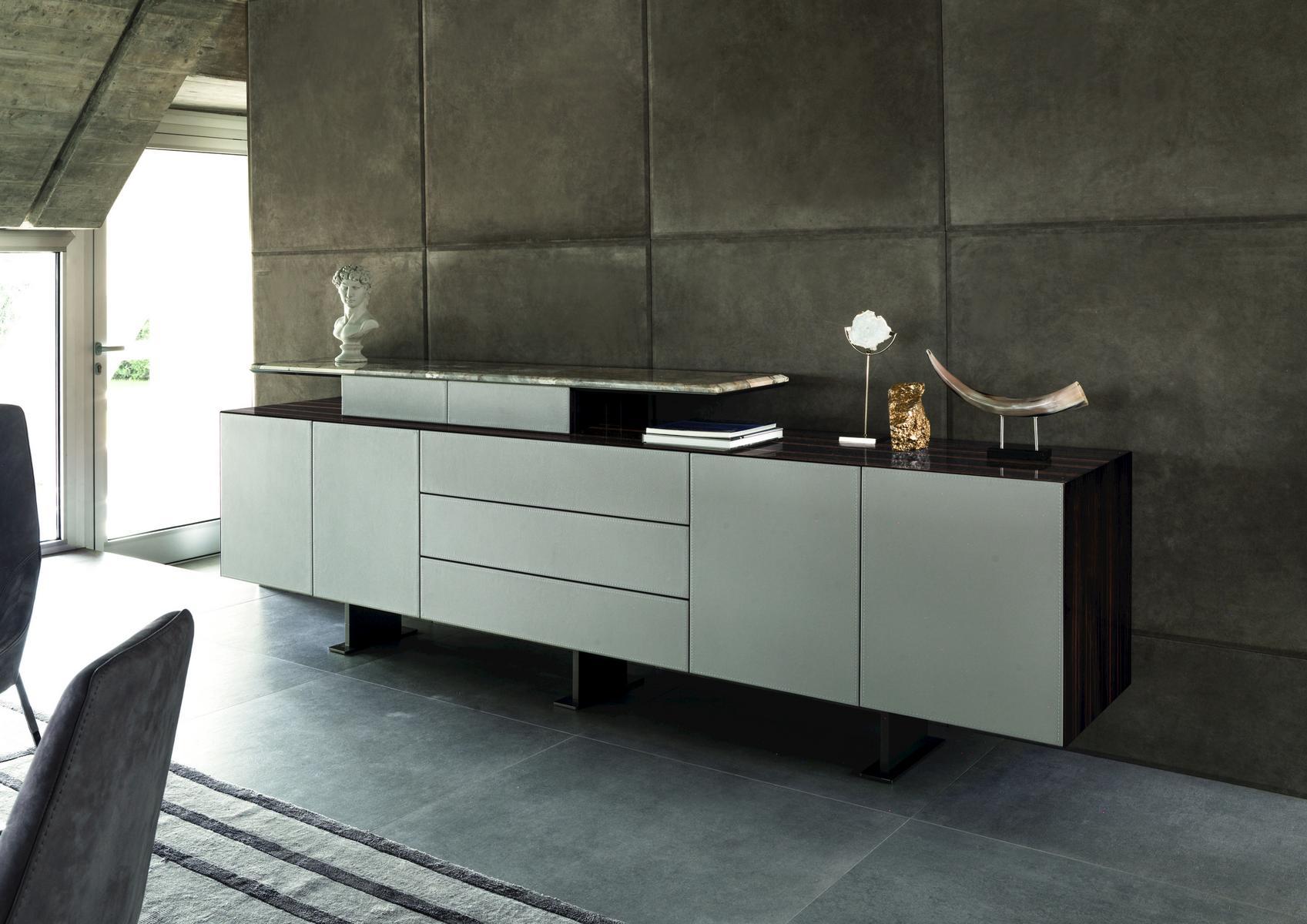 Modular metal sideboard with drawers | Neptune by Longhi