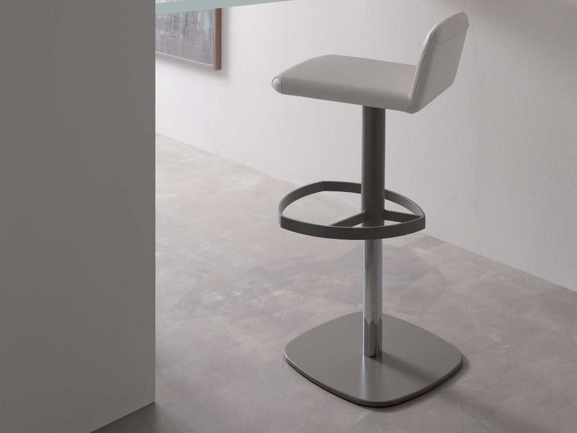 Upholstered leather stool with gas lift | Simple by Ozzio Italia