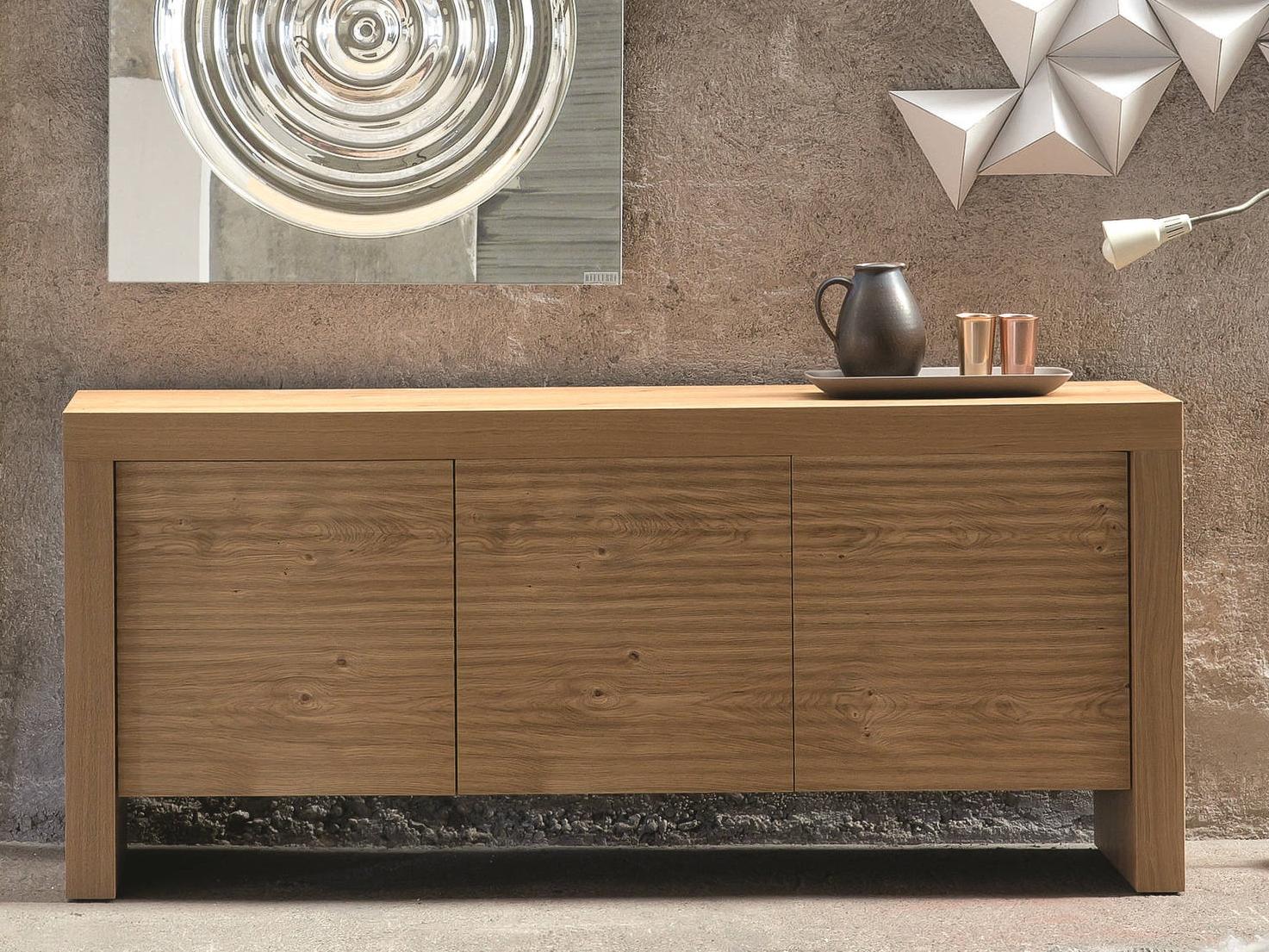 Oak sideboard with doors | T-wood by Riflessi