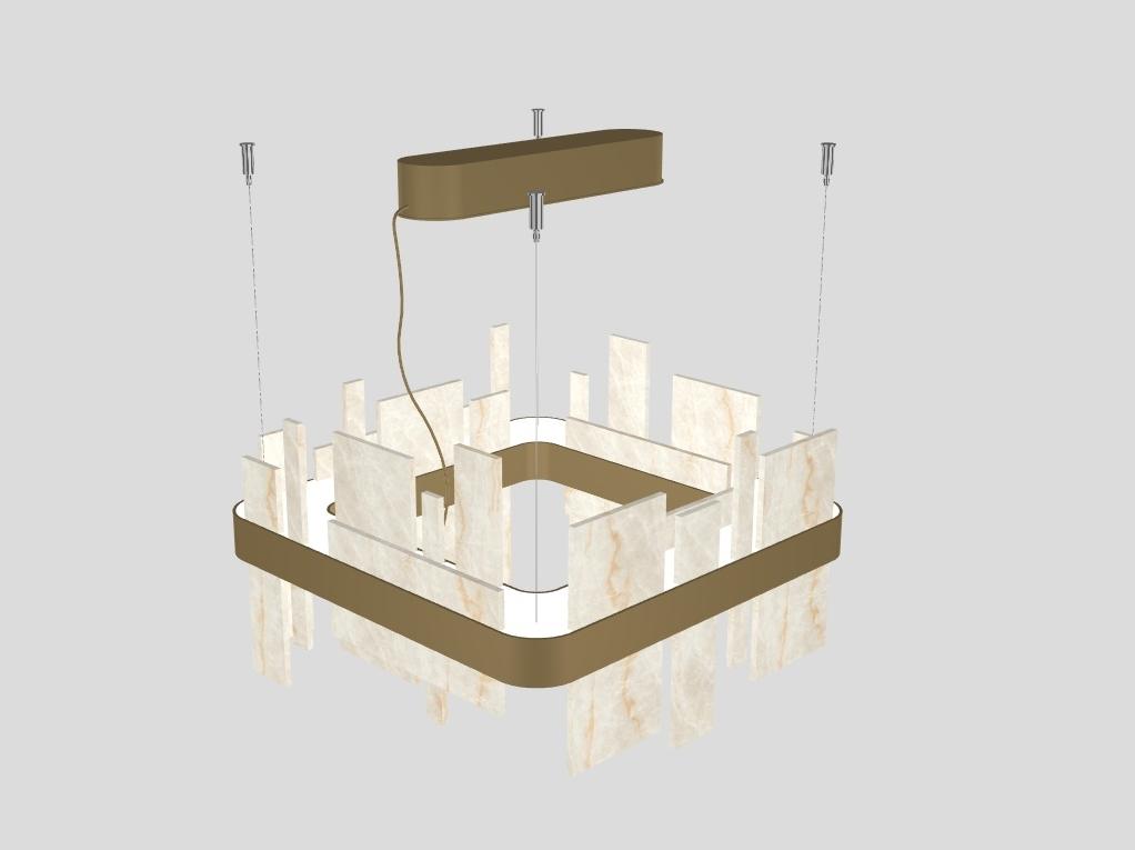 LED pendant lamp in metal and onyx | Honicé S50 by Masiero