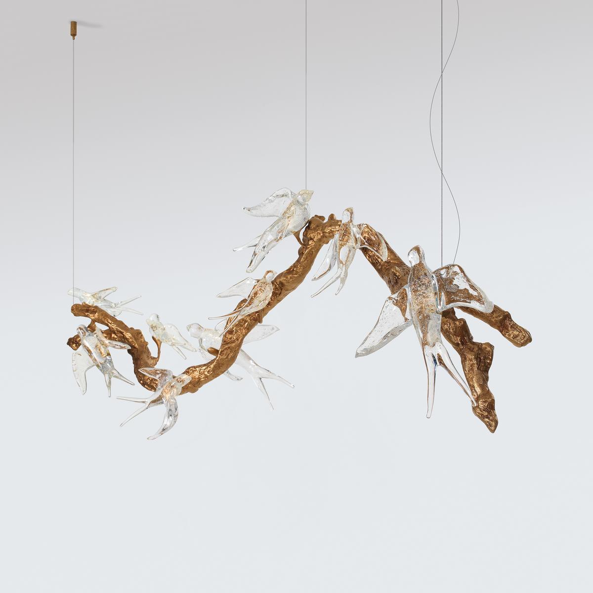 LED handmade bronze pendant lamp | Voa Ct3418/10 by Serip