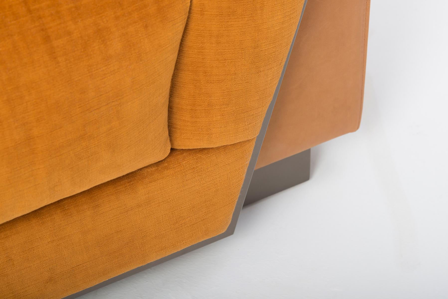 3 seater fabric and leather sofa | Fedro by Mantellassi 1926