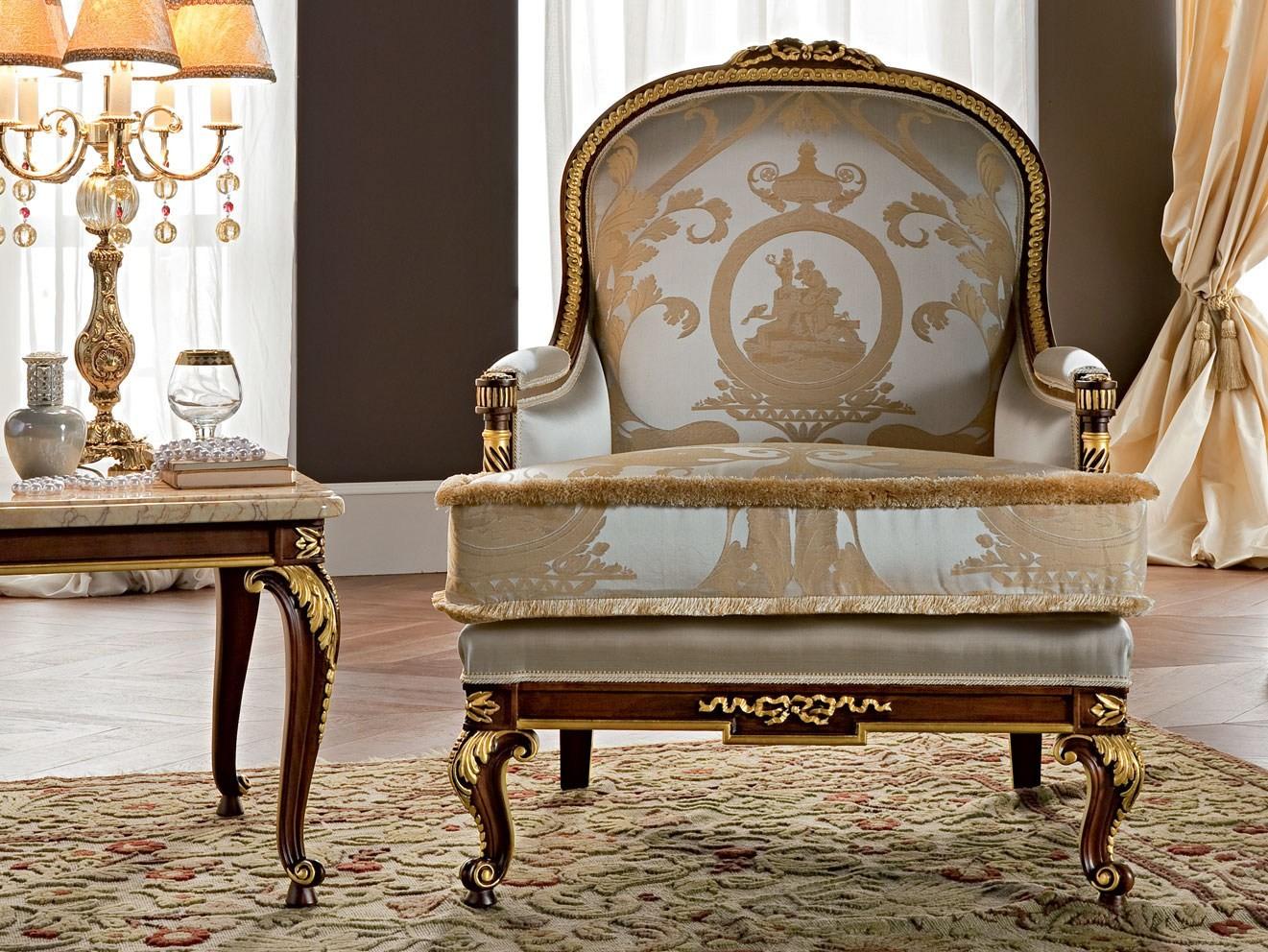 Upholstered fabric armchair with armrests | 12420 by Modenese Gastone