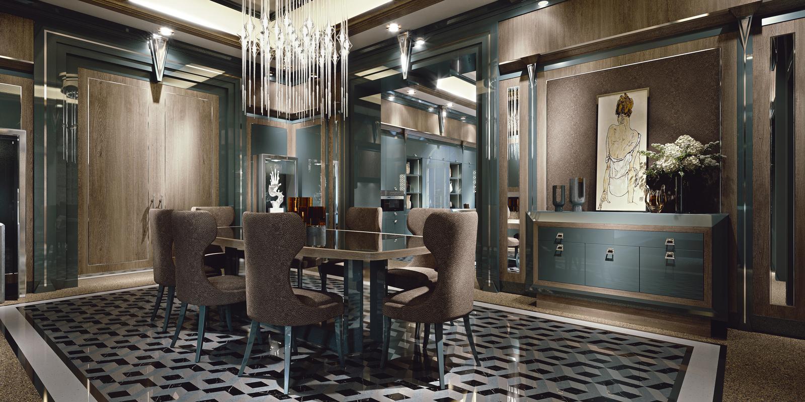 Lacquered kitchen with handles Brummel Opera 30