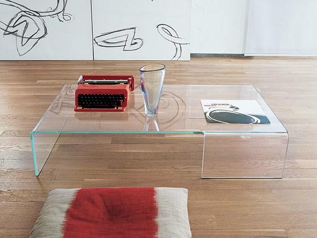 Low glass coffee table | Spider by Sovet