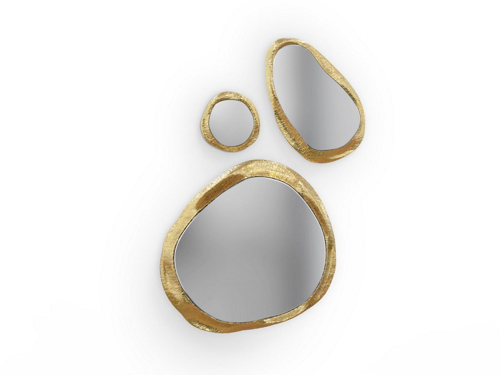 Framed wall-mounted brass mirror | Halo by Boca Do Lobo