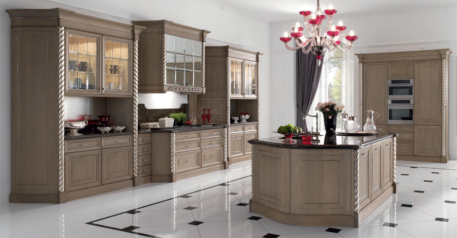 Wood kitchen with handles FM bottega d'Arte Paris
