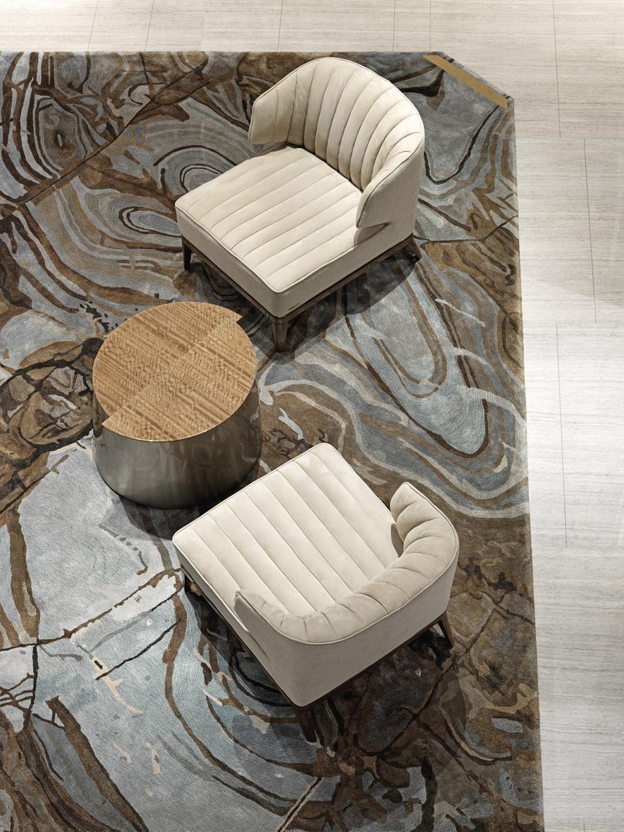 Round steel and wood coffee table | Cyborg by Visionnair