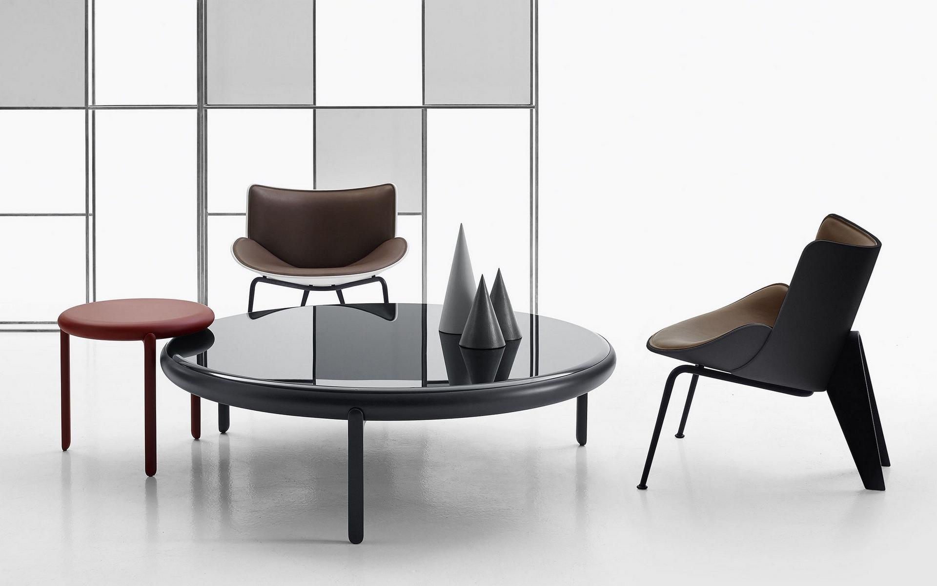 Contemporary style upholstered leather easy chair | Do-maru by B&B Italia