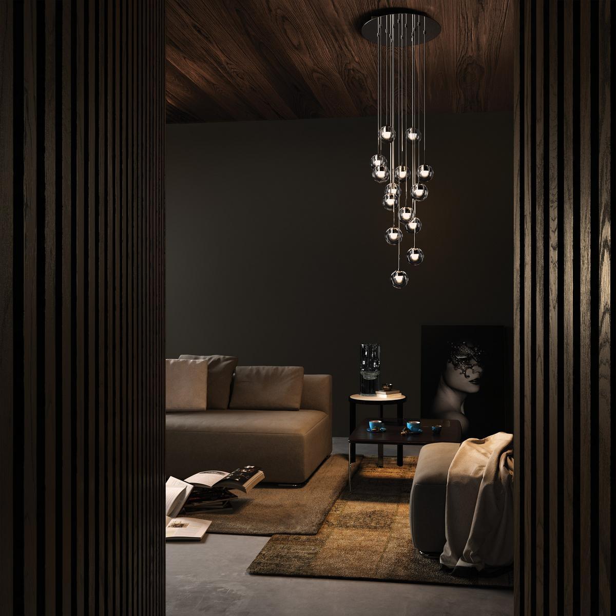 LED glass and aluminium pendant lamp | Dew by Kundalini