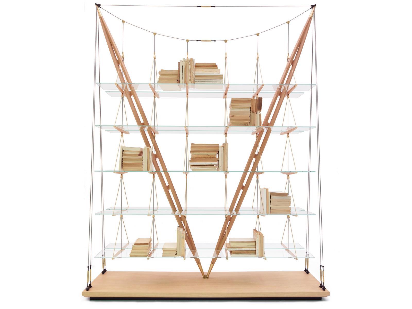 Wood and glass bookcase | 838 Veliero by Cassina