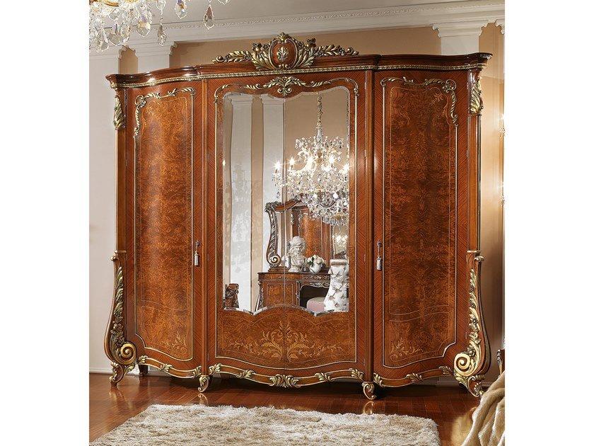 Mirrored wood veneer wardrobe | Firenze by Barnini Oseo