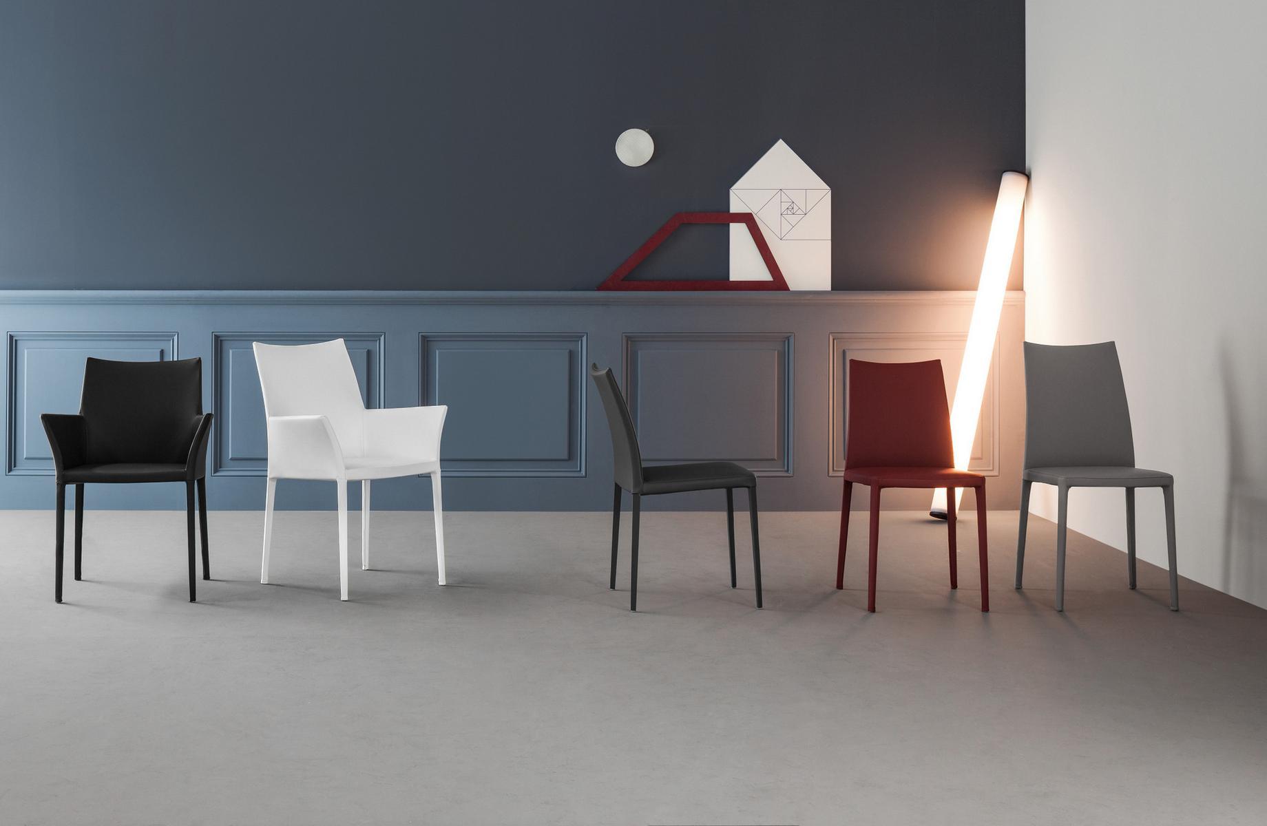 Leather chair with armrests | Miss Kayla by Bonaldo