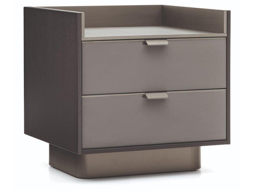 Wooden bedside table with drawers | Darren by Minotti