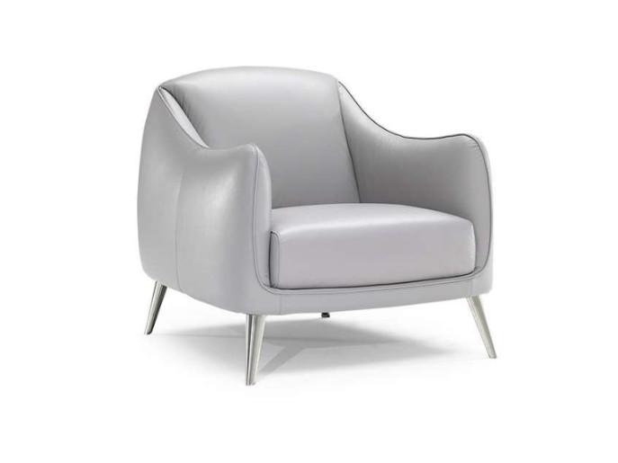 Leather easy chair with armrests | Platea by Natuzzi Italia