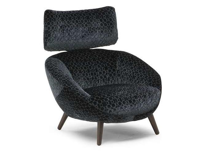 Fabric armchair with headrest | Luna by Natuzzi Italia