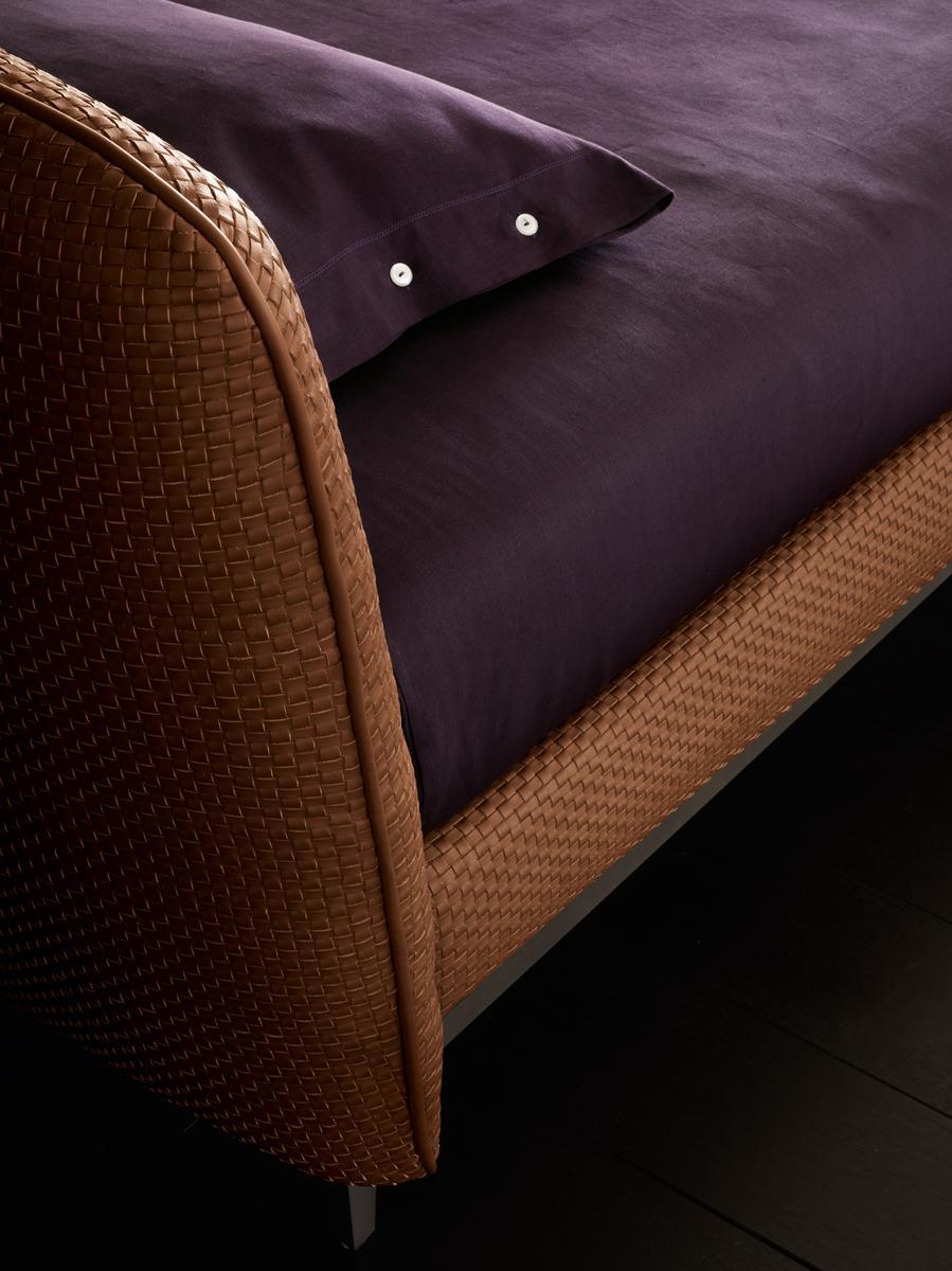 Leather double bed | Olivier by Flou