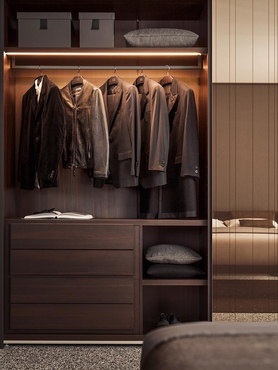 Lacquered wood and glass wardrobe | Raggio by Pianca