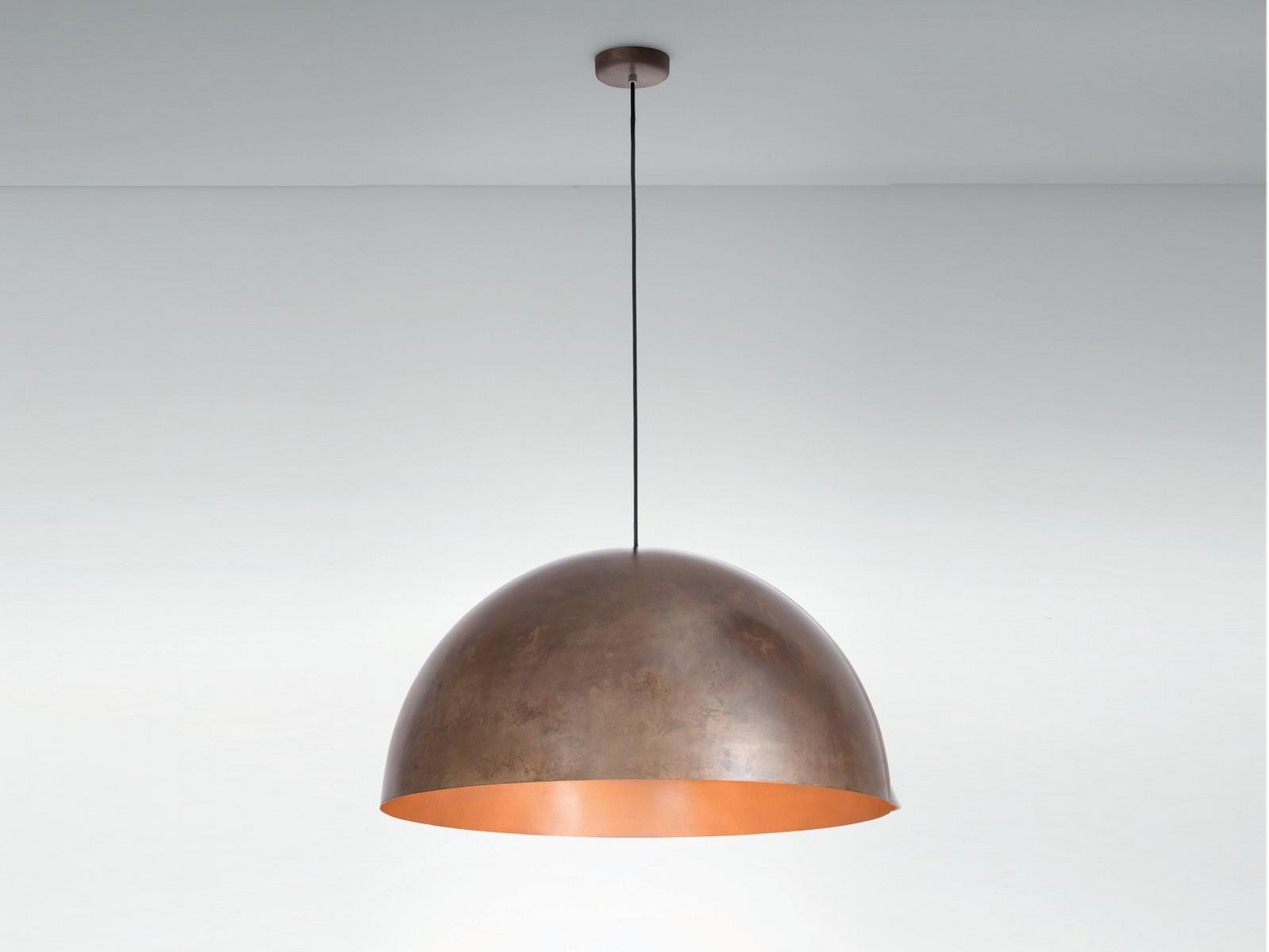 Burnished copper pendant lamp | Oru F25 A07 by Fabbian