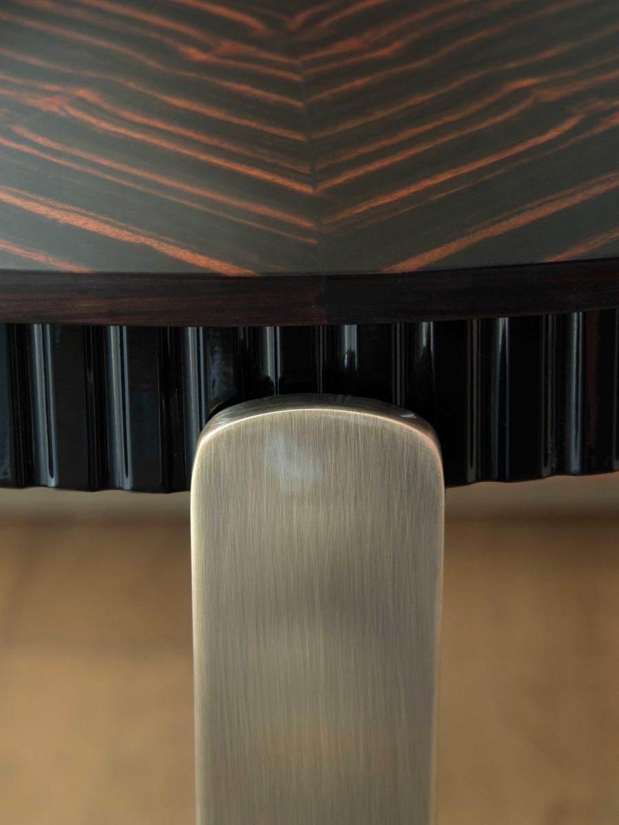 Round steel and wood coffee table | Aristo L by Capital Collection