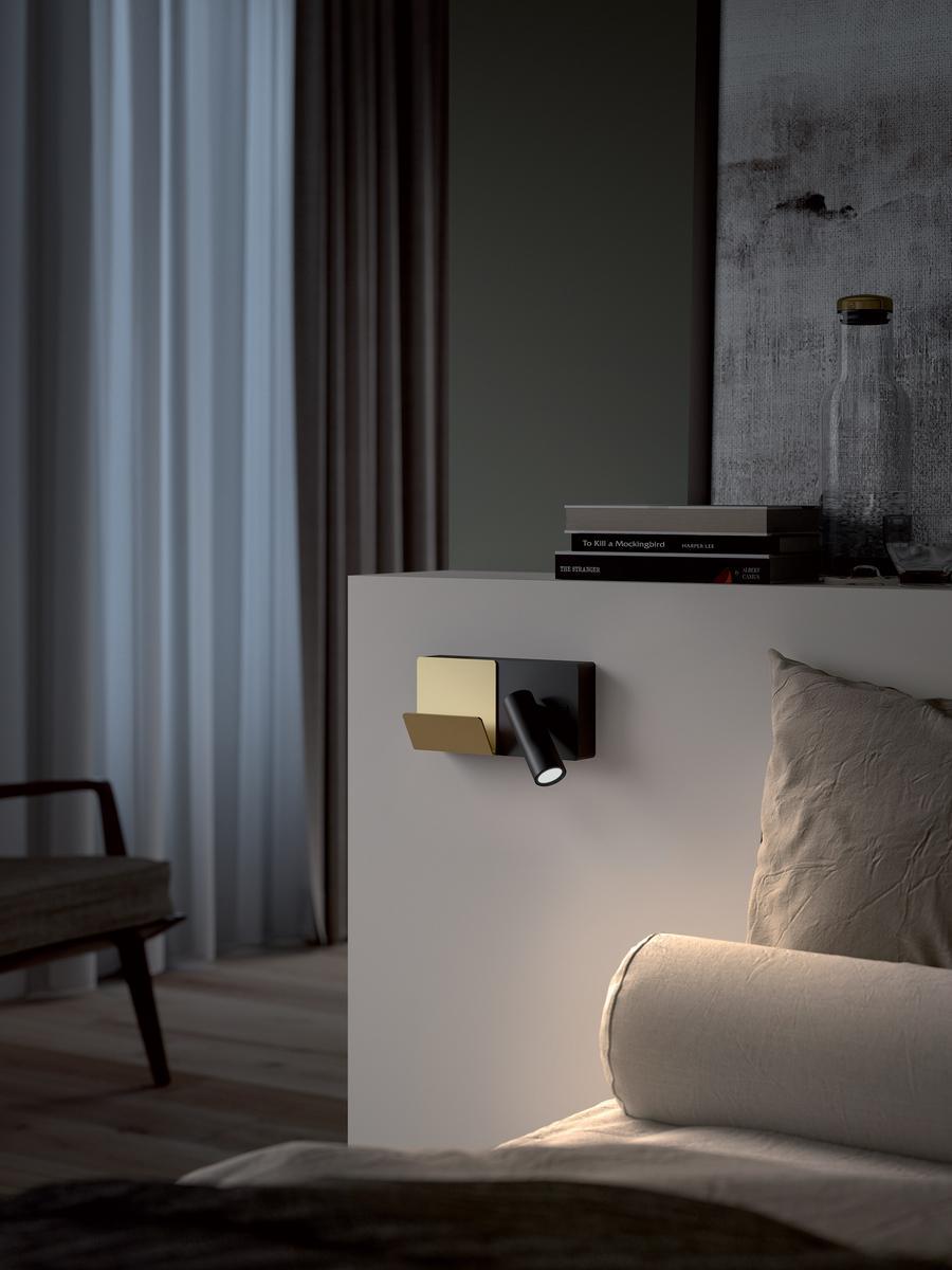 LED adjustable aluminium wall lamp with USB | Elamp by Leds C4