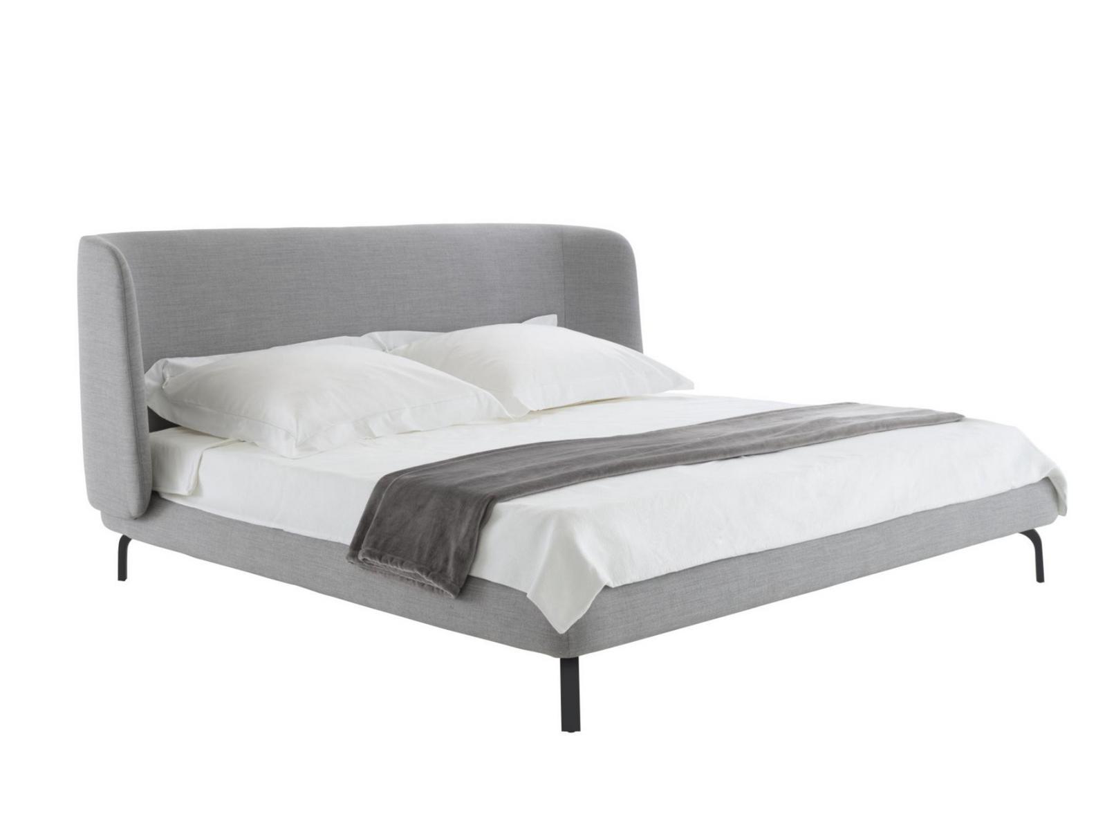 Fabric double bed with upholstered headboard | Desdemone by Ligne Roset