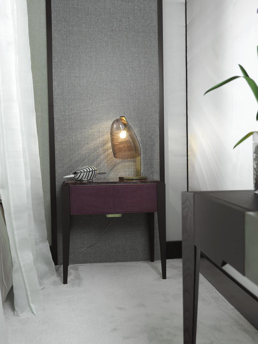 Rectangular wooden bedside table with drawers | Lepanto by Ezio Bellotti