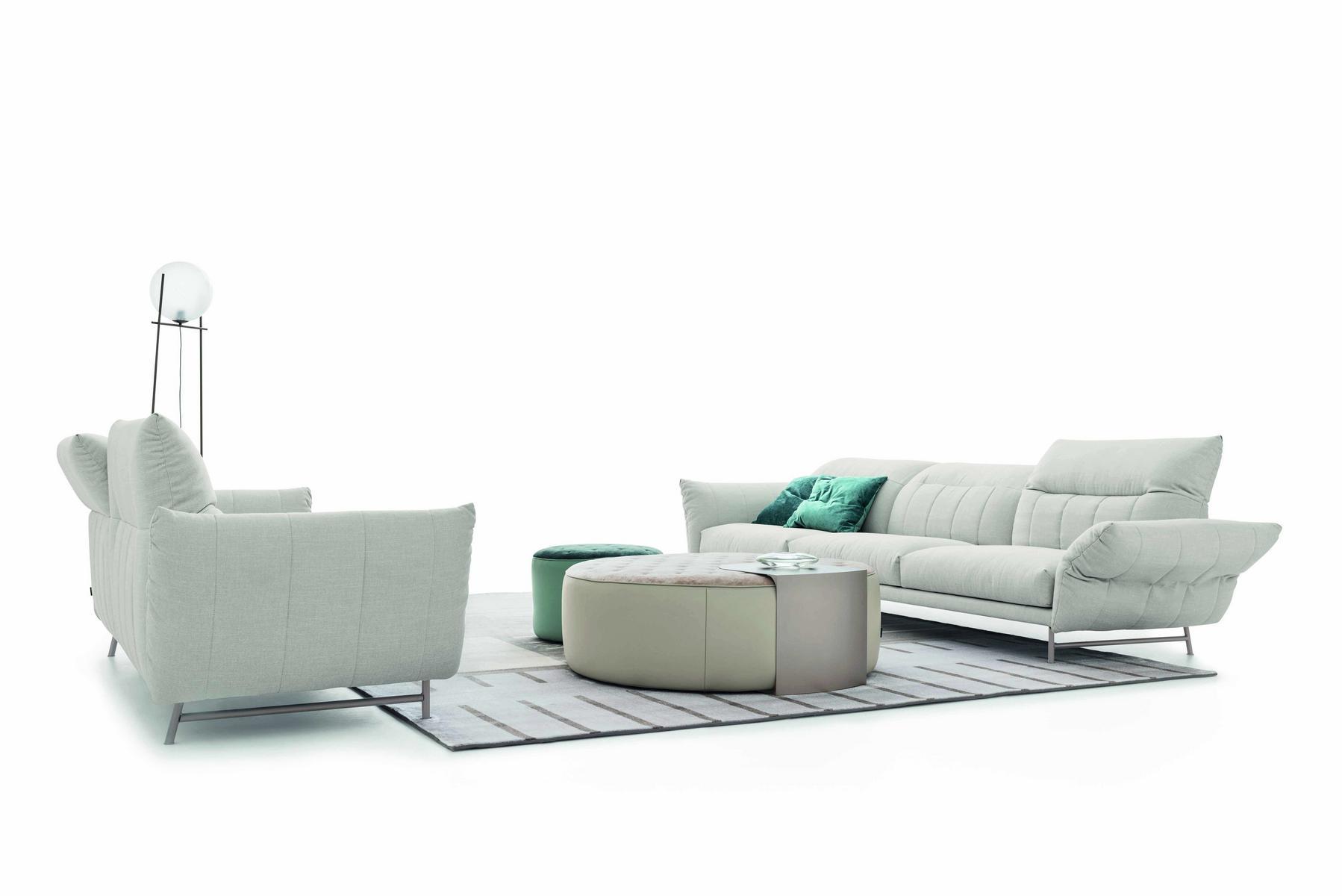 Tufted upholstered round fabric pouf | Clip by Ditre Italia