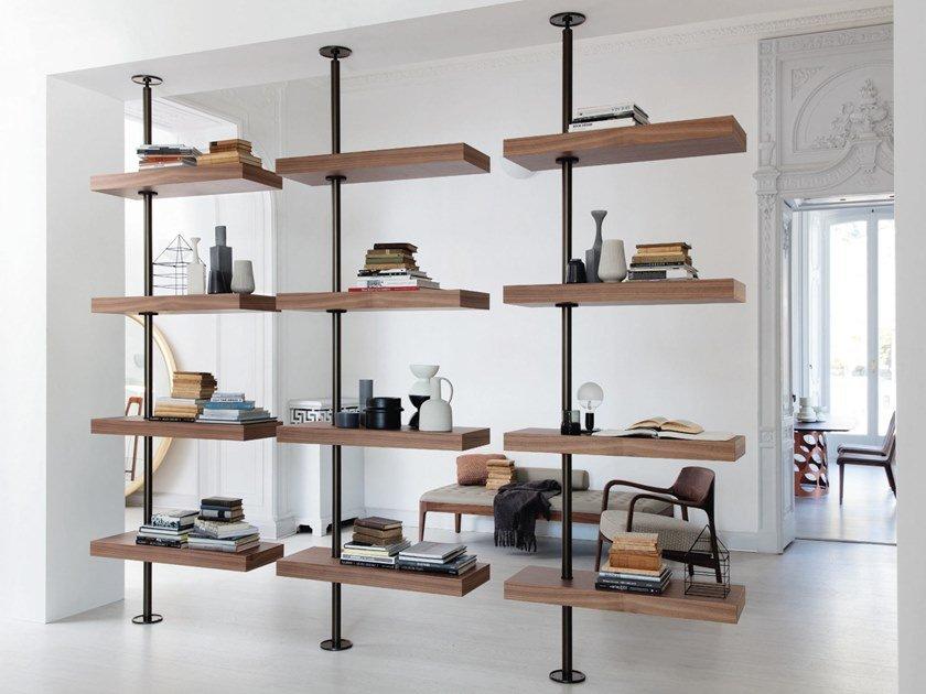 Walnut bookcase | Domino Expo by Porada