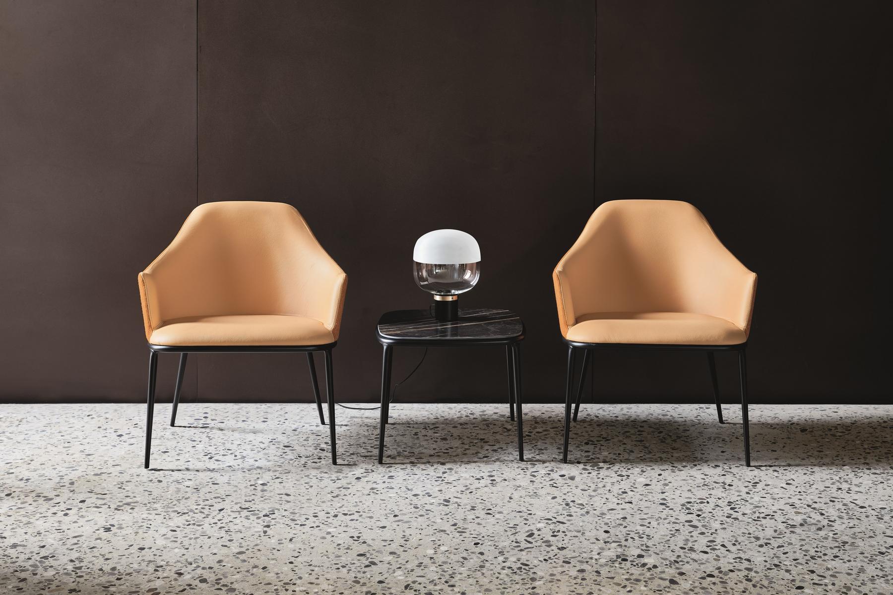 Fabric easy chair with armrests | Lea Ap by Midj