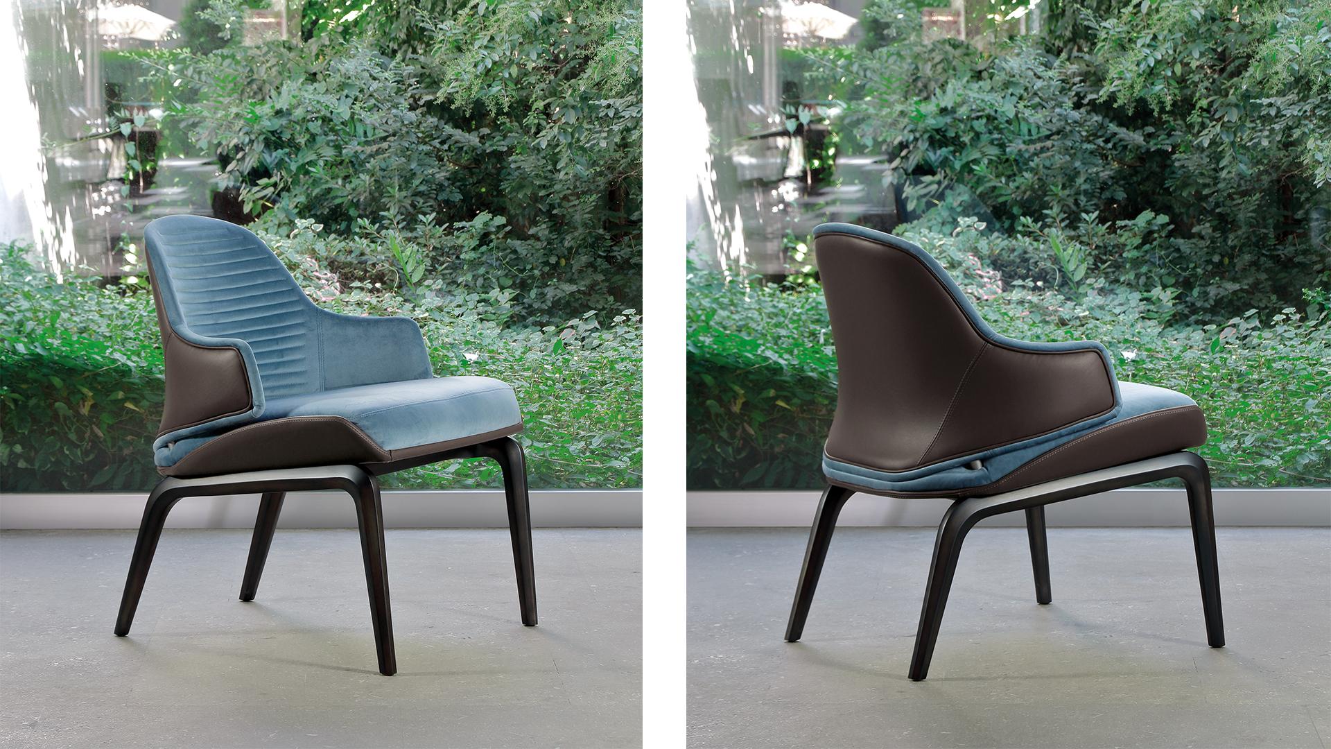 Leather armchair with armrests | Vela by Reflex
