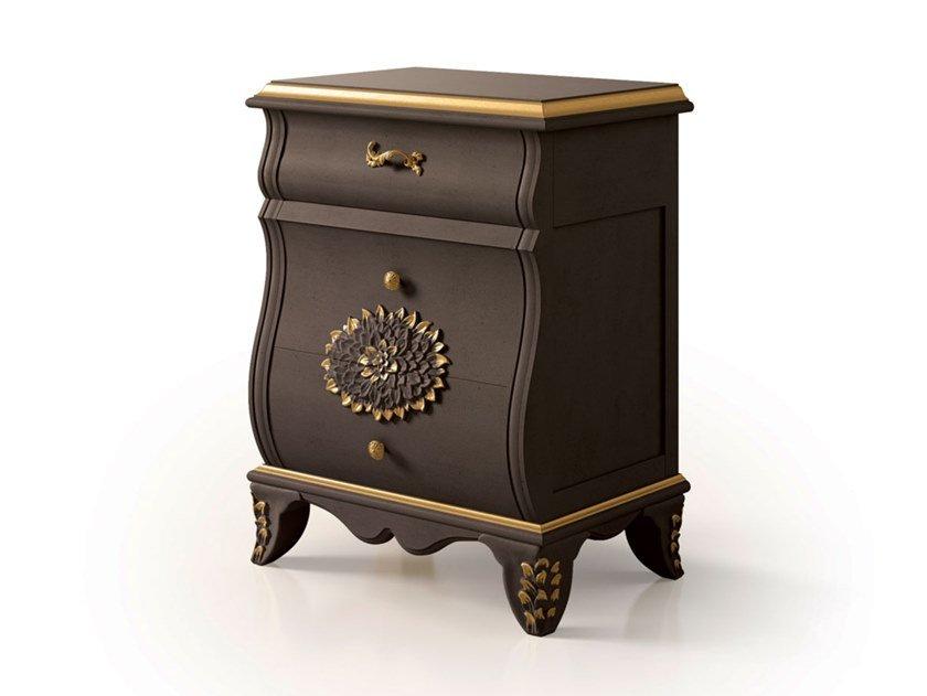 Rectangular wooden bedside table with drawers | 6272 by Carpanese home