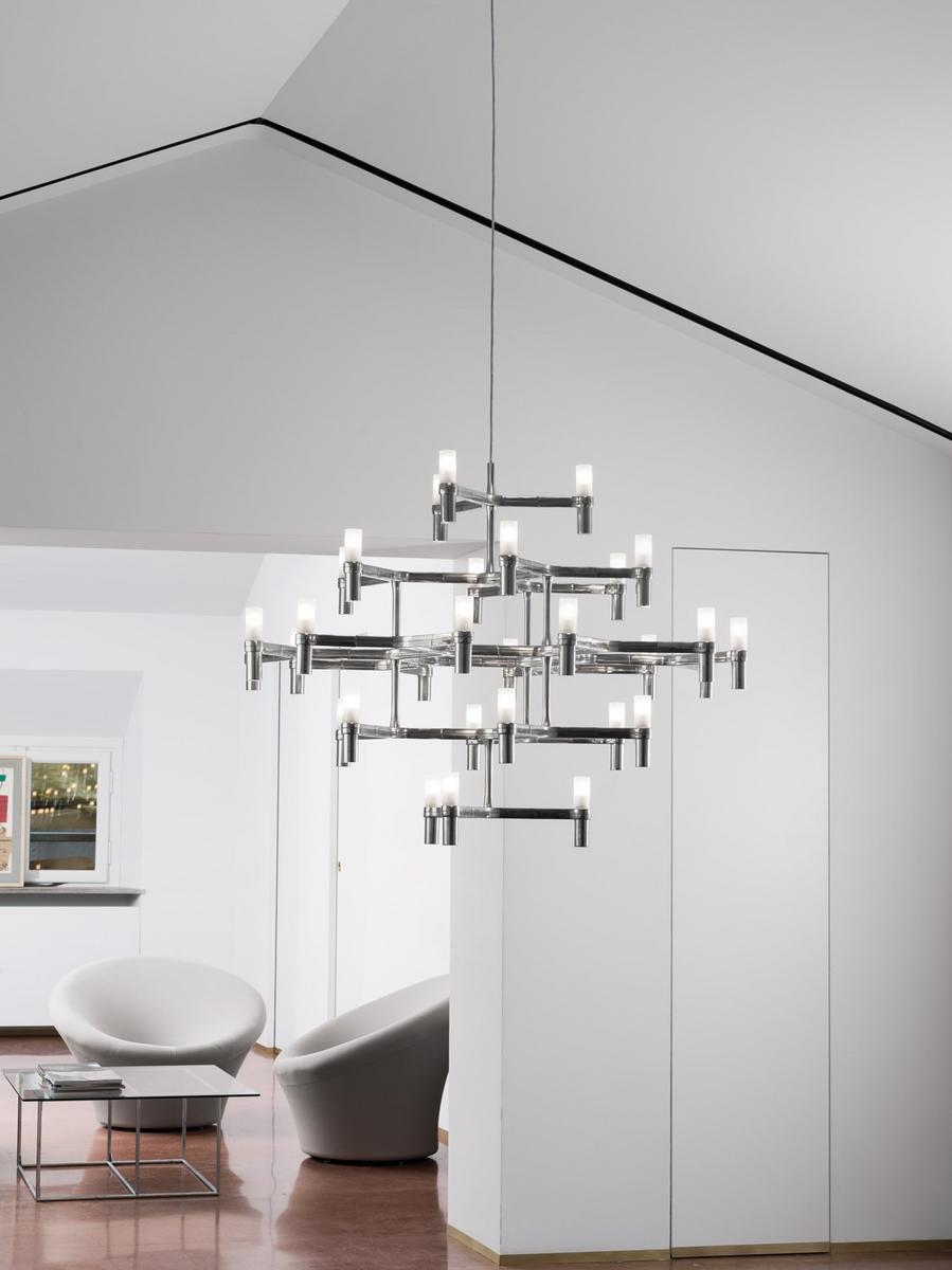 Die cast aluminium chandelier | Crown Major by Nemo