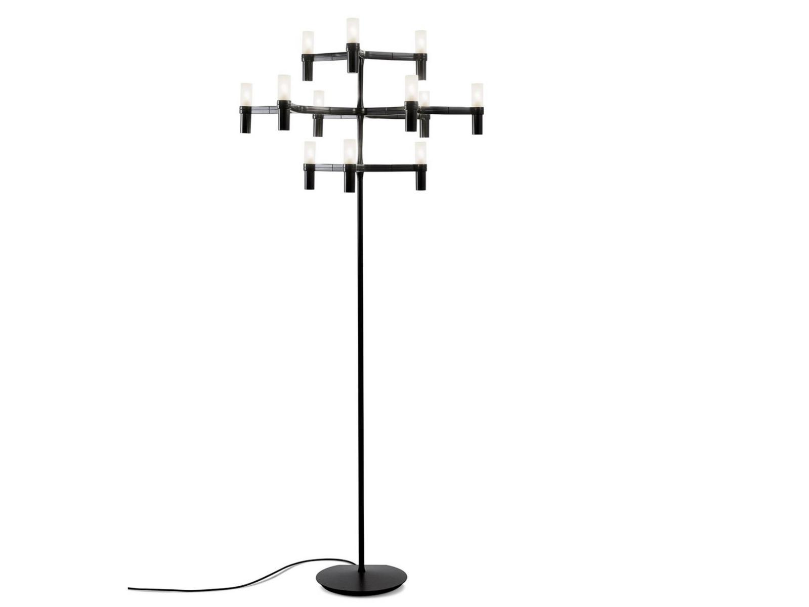 Direct light glass and aluminium floor lamp | Crown by Nemo