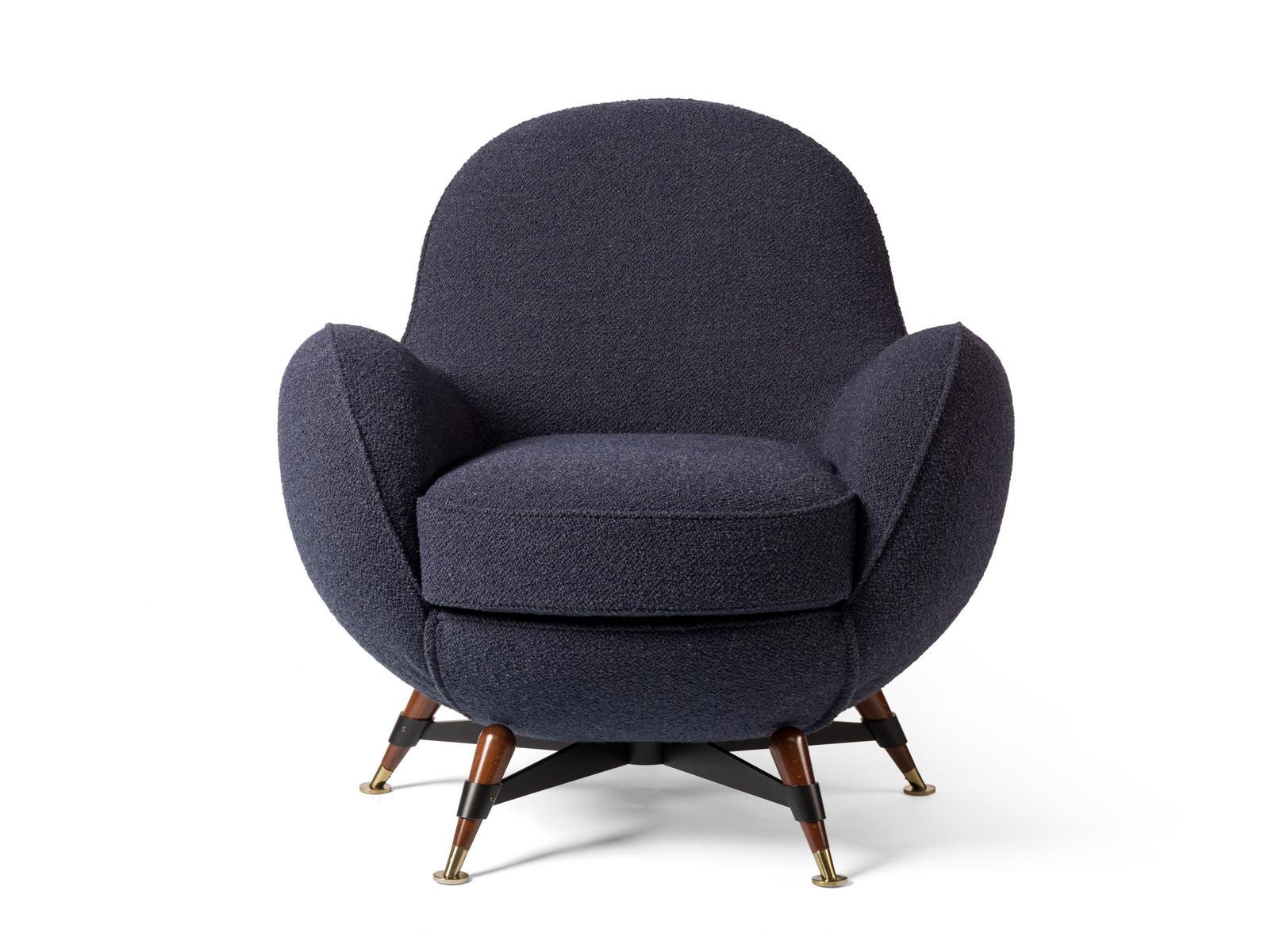 Upholstered fabric armchair with armrests | Mercury by Visionnair