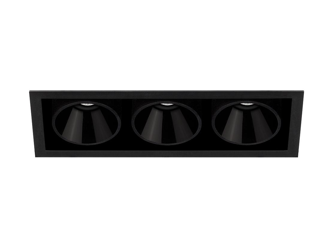 LED recessed multiple aluminium spotlight | Black Foster Recessed 3 by Arkoslight