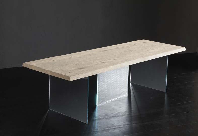 Rectangular wood and glass dining table | Denver + Ice by Altacorte