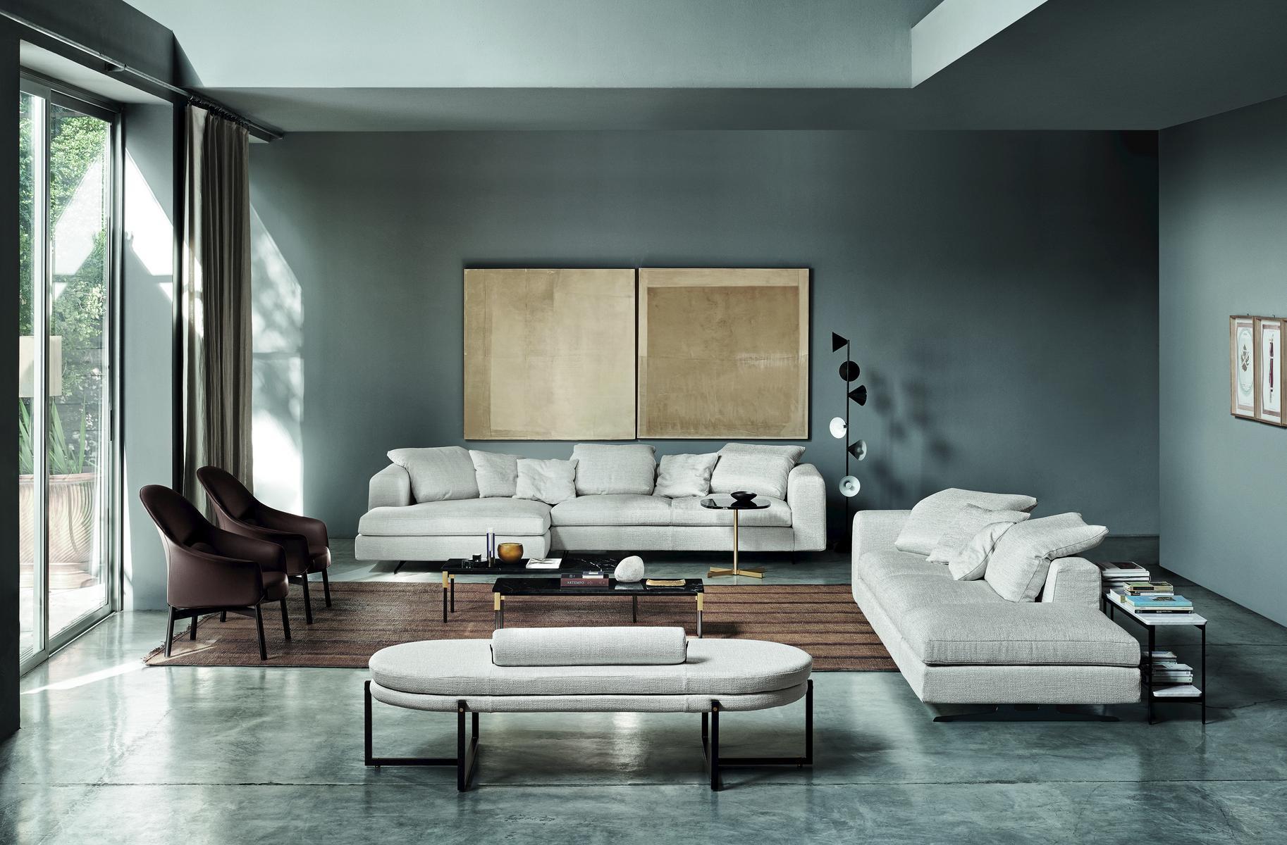 Upholstered fabric bench | Sigmund by Arflex