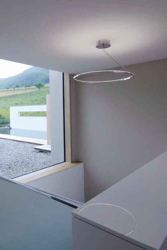 LED aluminium ceiling lamp | Circolo Insospeso by Sattler