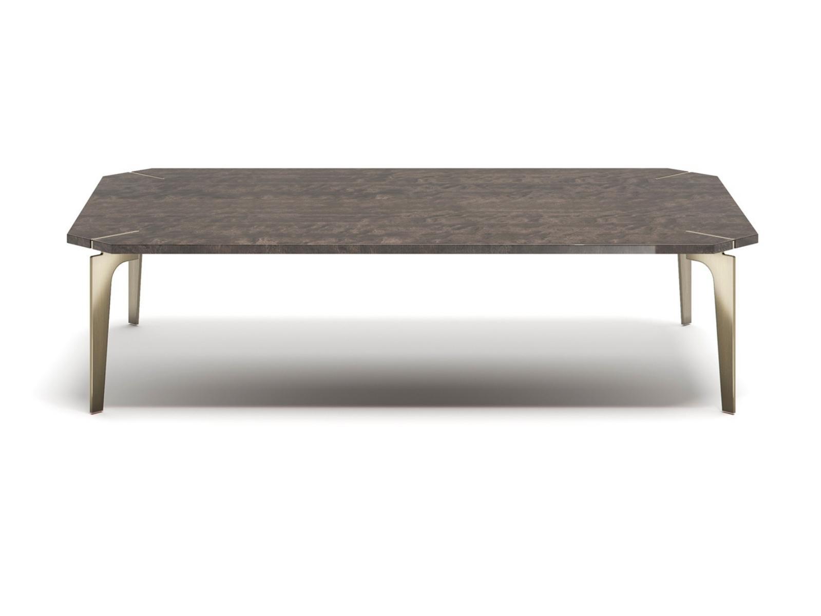 Low rectangular steel and wood coffee table | Eclectic R by Capital Collection