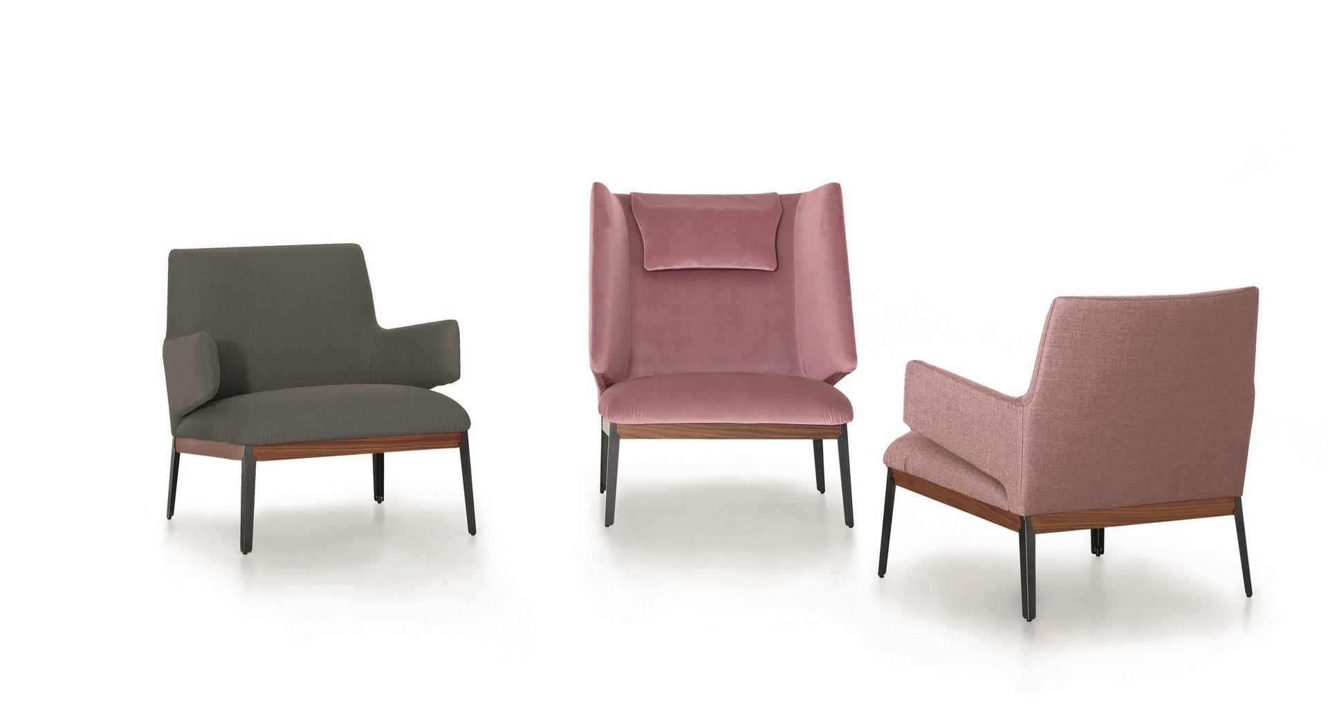 Fabric armchair with armrests | Hug Low by Arflex