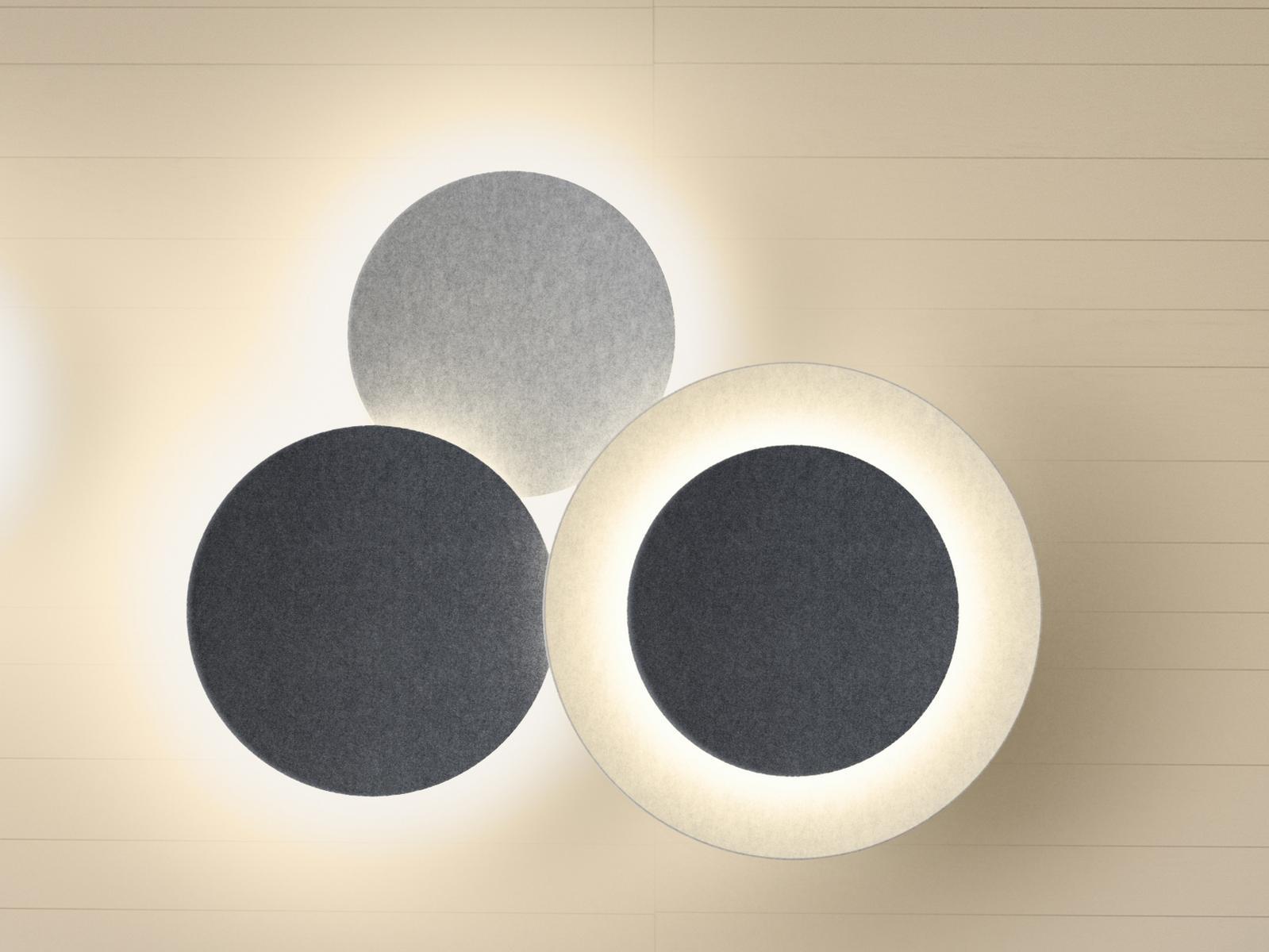 LED indirect light wall light | Puck Wall Art Triple by Vibia