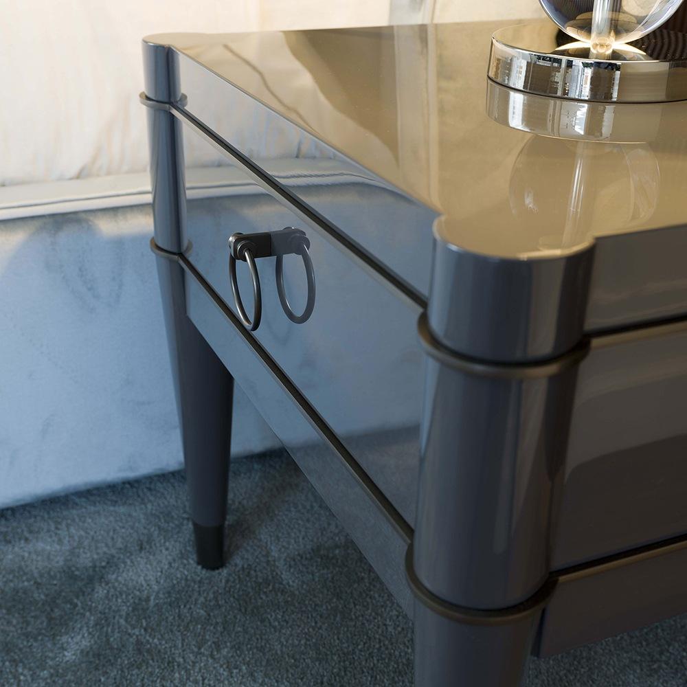Rectangular lacquered bedside table with drawers | Ambra by Galimberti Nino