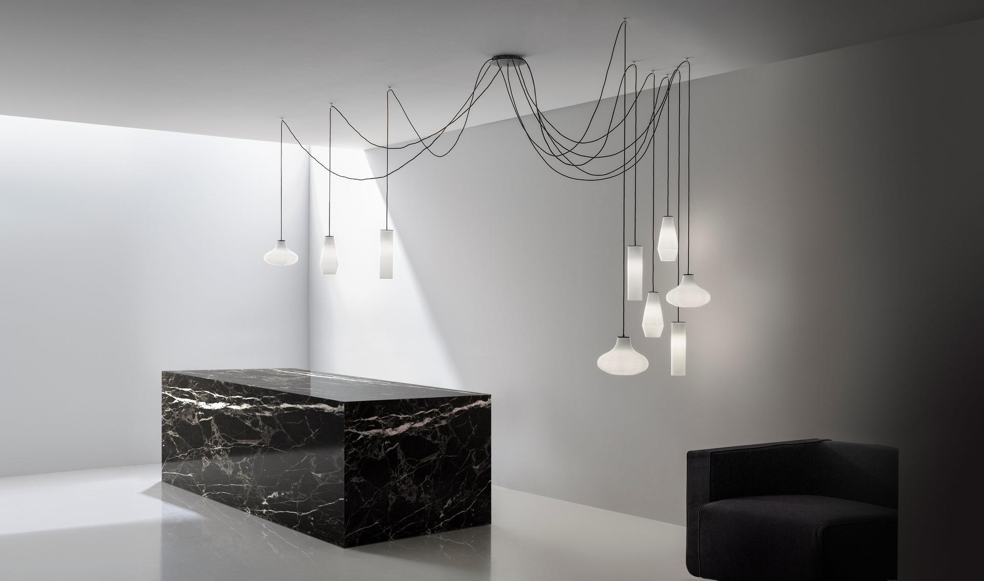LED blown glass pendant lamp | Clio by Panzeri