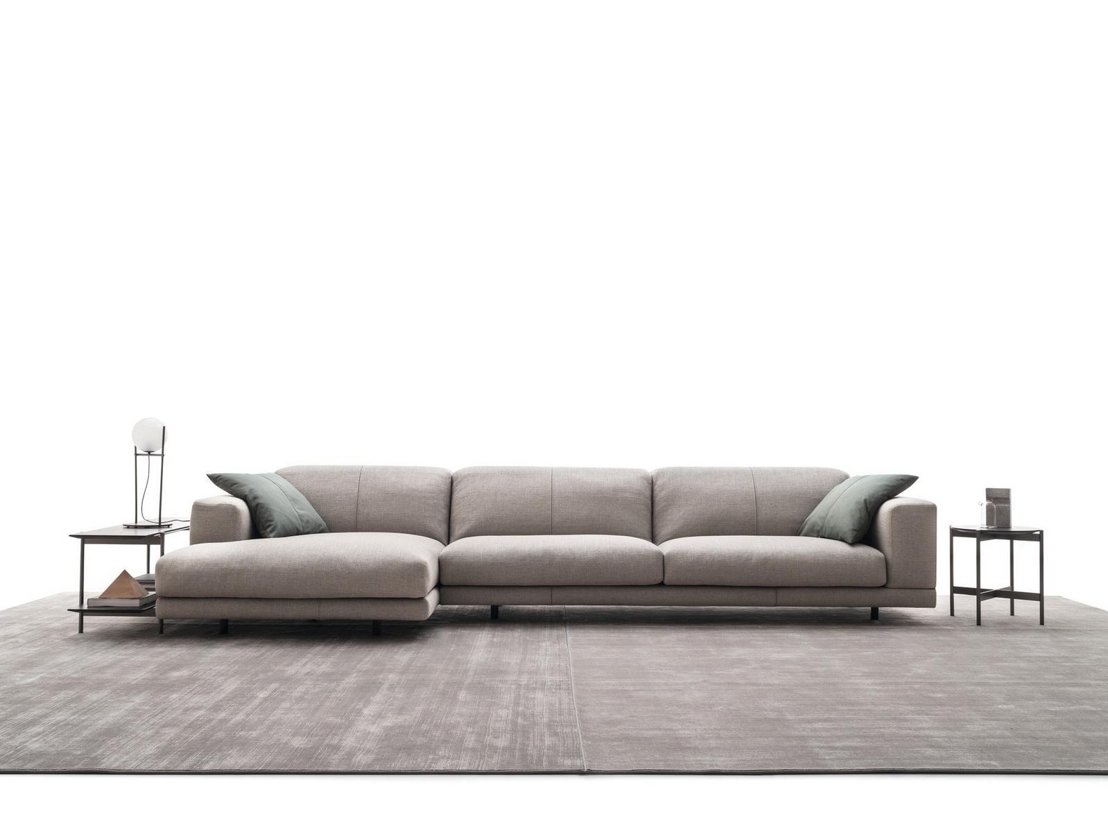3 seater fabric sofa with chaise longue | Nevyll High by Ditre Italia