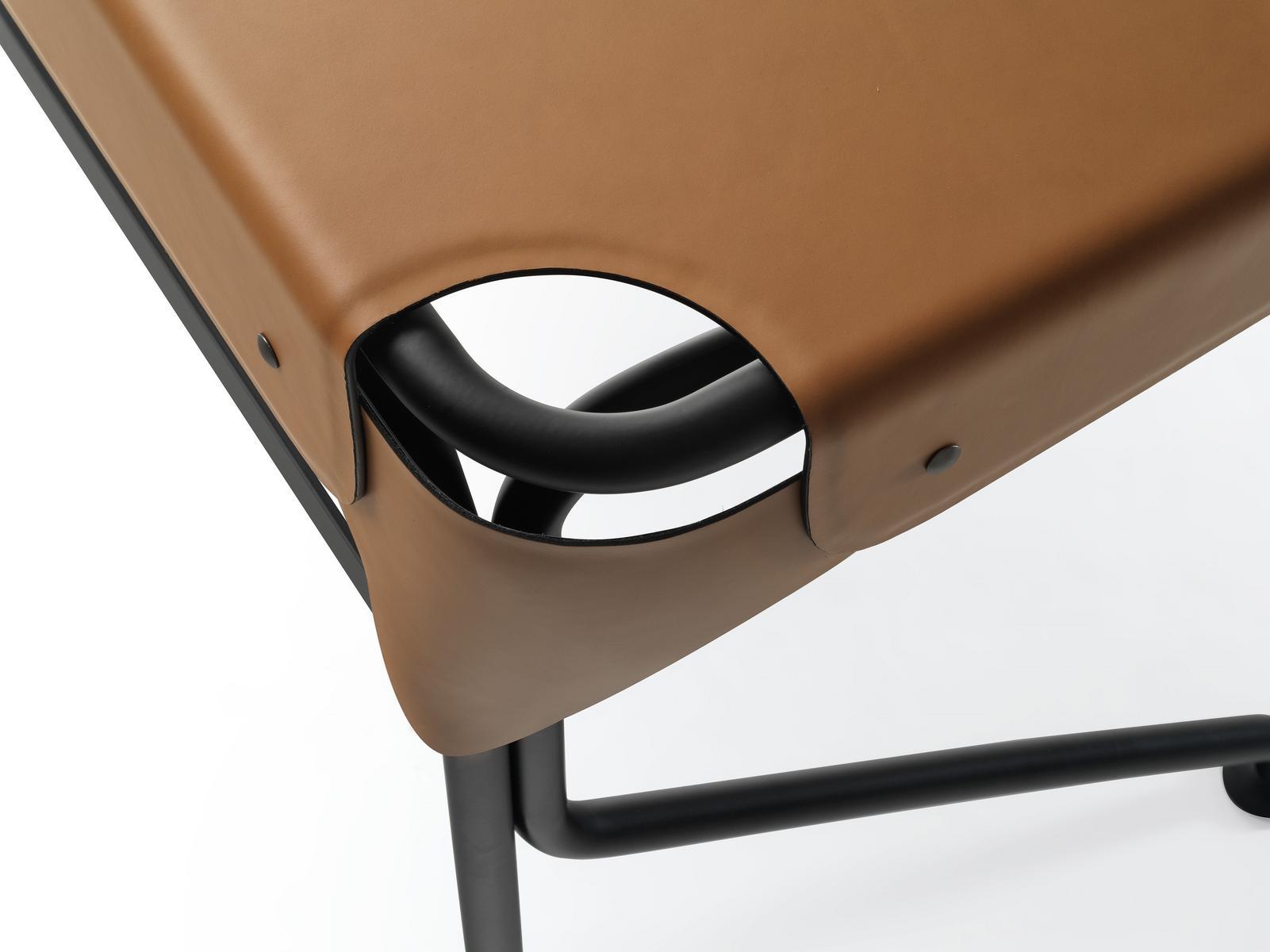 Steel and leather writing desk | Tucano by Zanotta