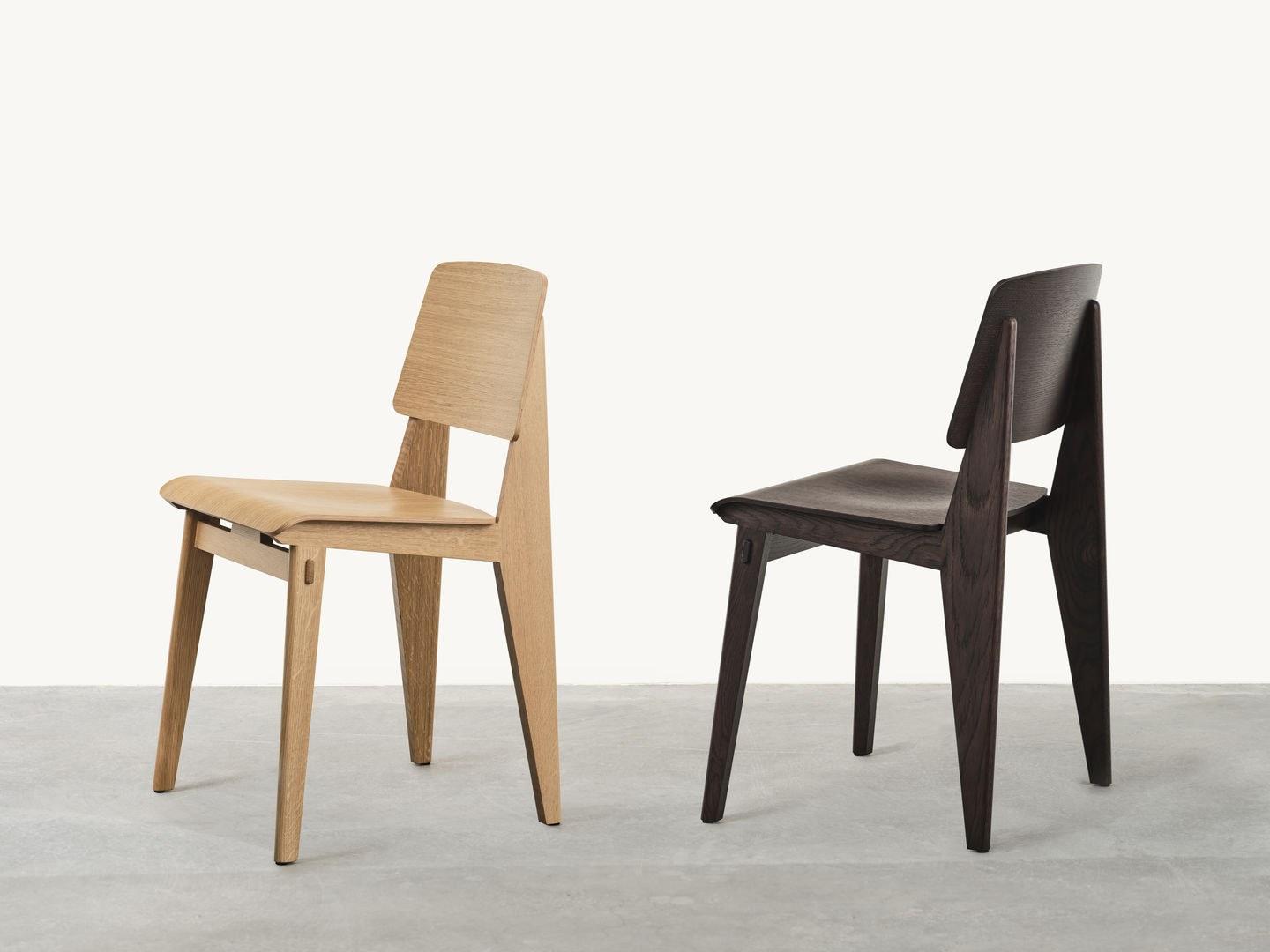 Open back oak chair | Chaise Tout Bois by Vitra
