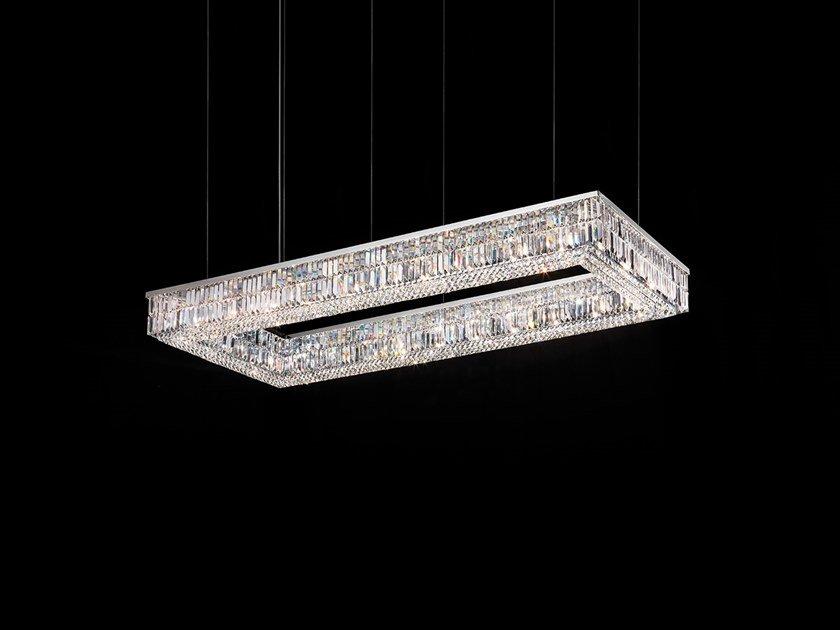 Incandescent metal pendant lamp with crystals | Impero & Deco Ve 760 S Rc by Masiero