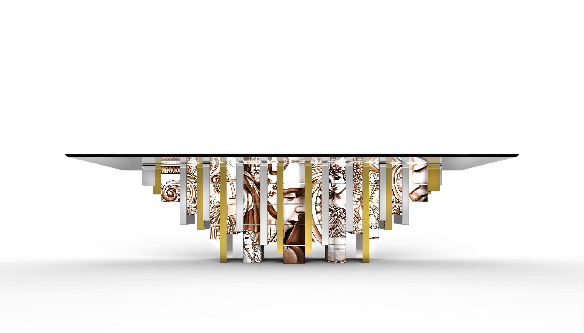 Rectangular tempered glass dining table | Heritage by Boca Do Lobo