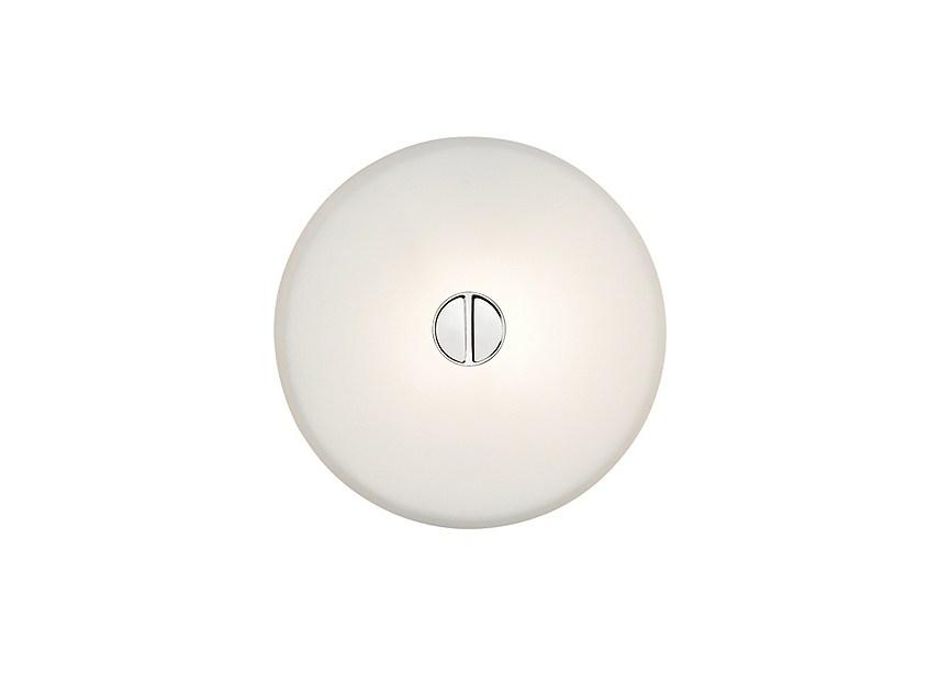 Die cast aluminium outdoor wall lamp | Mini Button by Flos